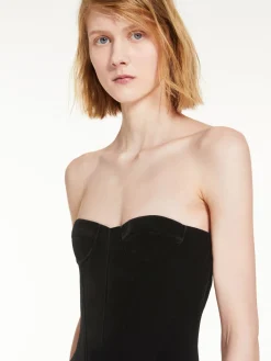 Abito a bustier in velluto