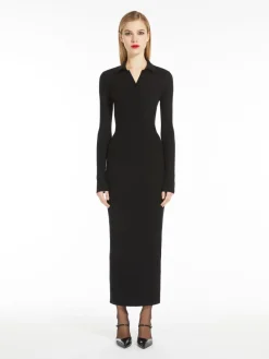Abito aderente in lana e lurex