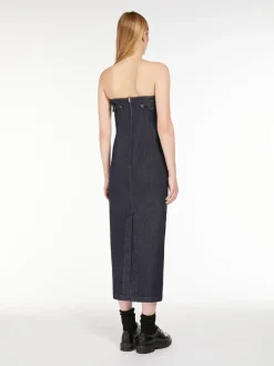 Abito bustier in denim