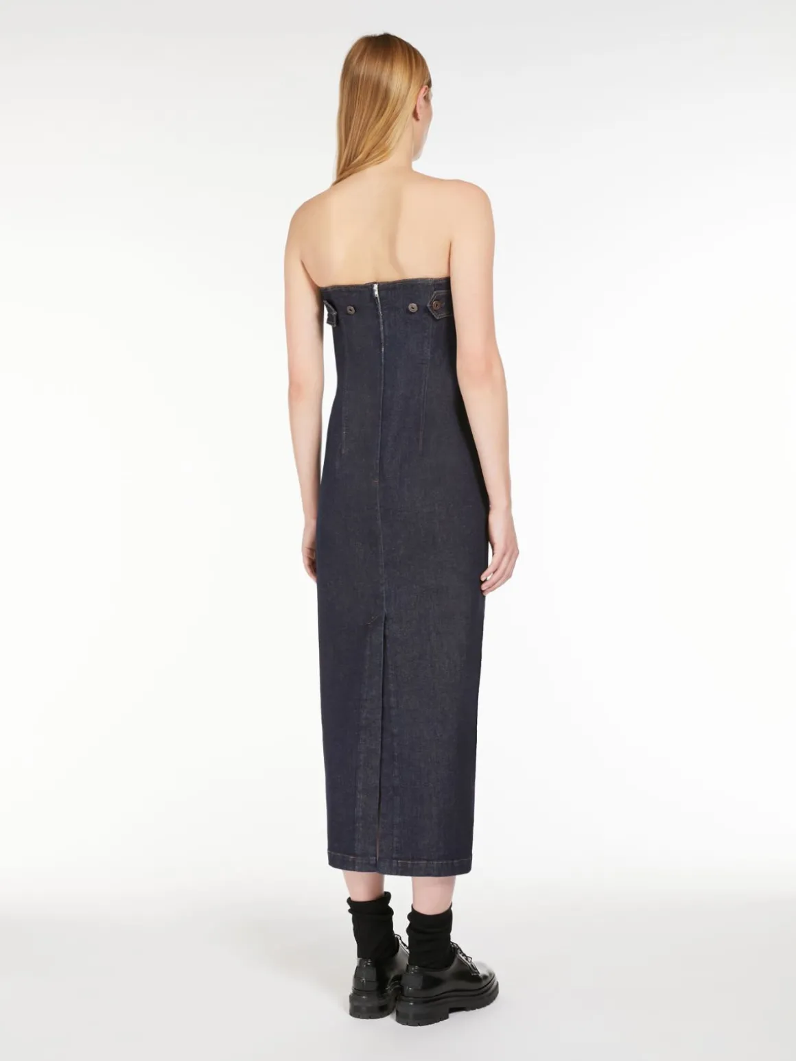 Abito bustier in denim