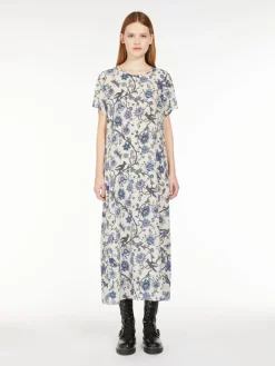Abito T-shirt in seta stampata