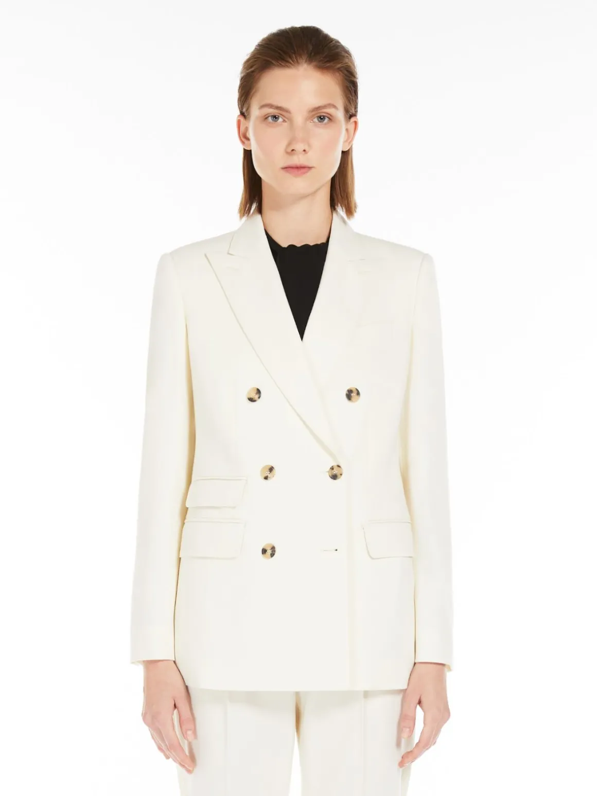 Blazer doppiopetto in granité di lana