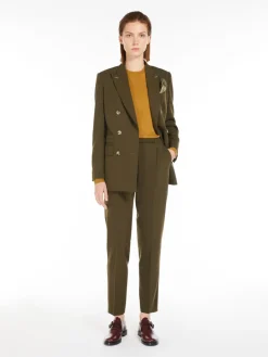 Blazer doppiopetto in granité di lana