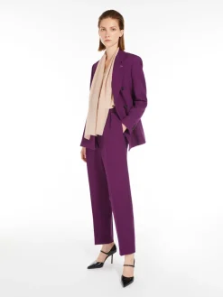 Blazer doppiopetto in lana e seta