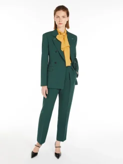 Blazer doppiopetto in lana e seta