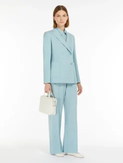 Blazer doppiopetto in tela di lana stretch