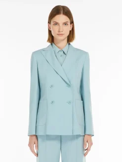 Blazer doppiopetto in tela di lana stretch