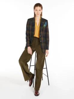 Blazer in lana e cachemire disegnata