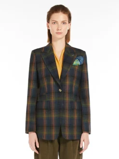 Blazer in lana e cachemire disegnata