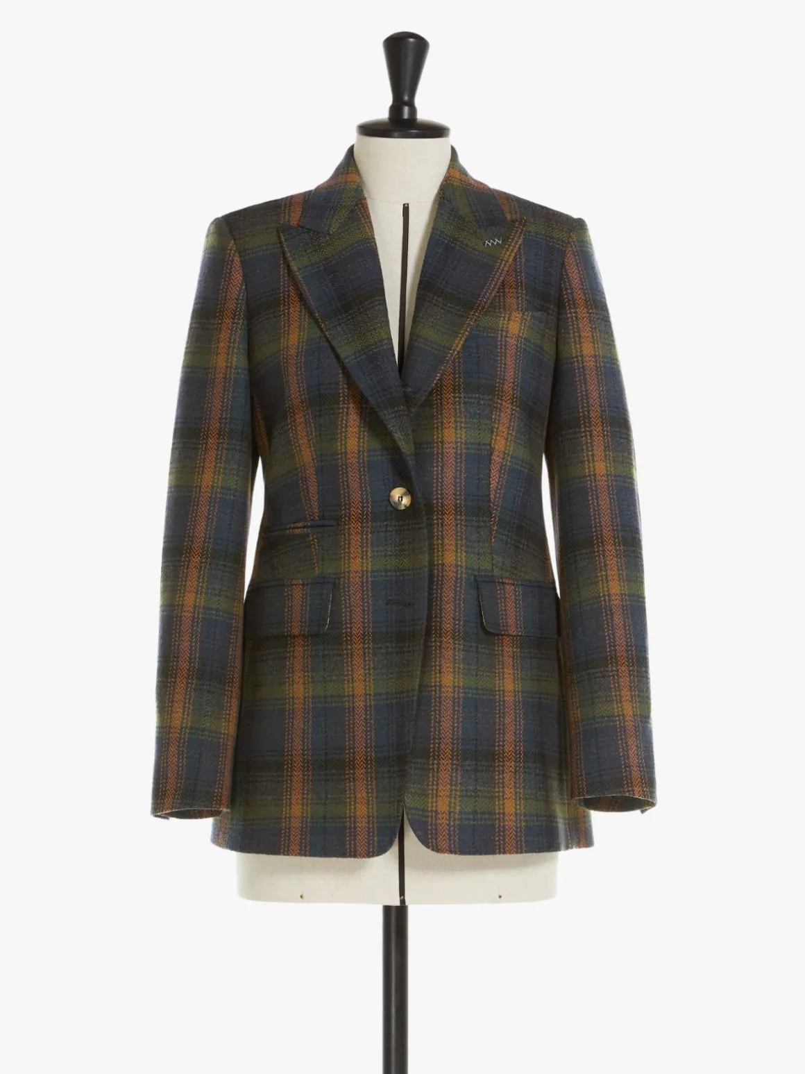 Blazer in lana e cachemire disegnata