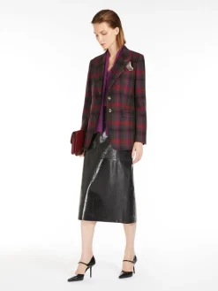 Blazer in lana e cachemire disegnata