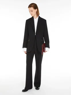 Blazer in stuoia di lana e mohair