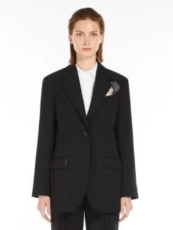 Blazer in stuoia di lana e mohair