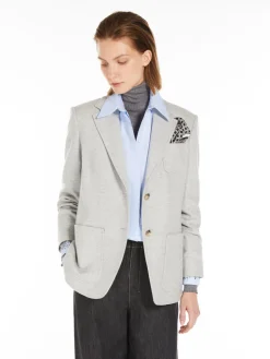 Blazer monoopetto in cachemire chevron