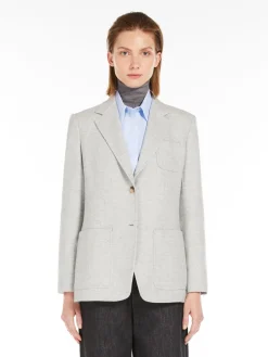 Blazer monoopetto in cachemire chevron