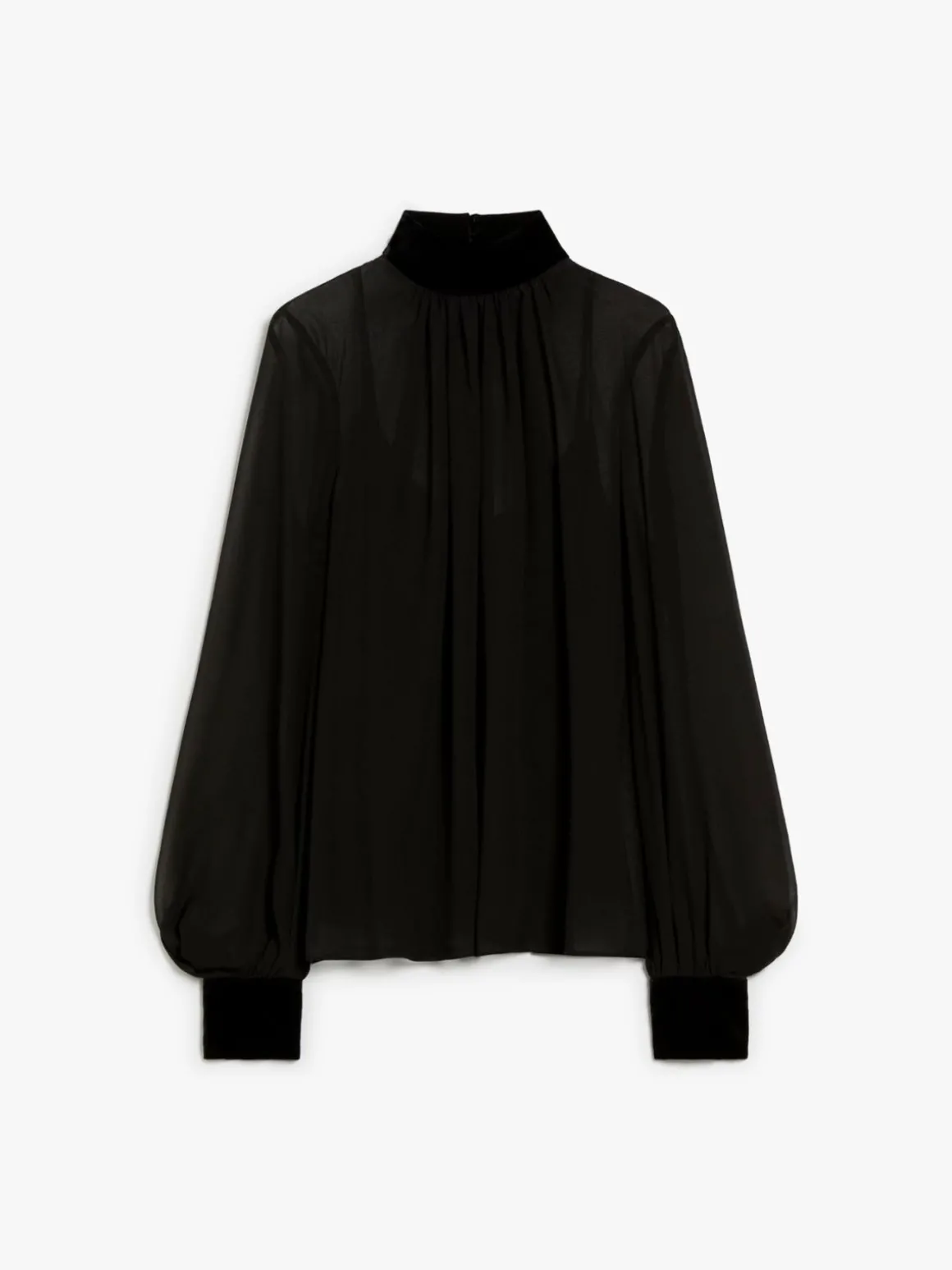 Blusa dolcevita in georgette