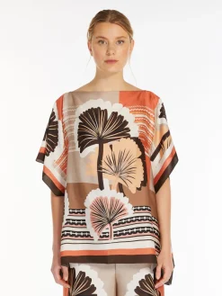 Blusa in raso stampato