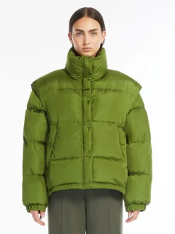 Bomber crop in taffetà antigoccia