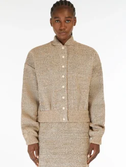 Bomber in maglia di lana gommata
