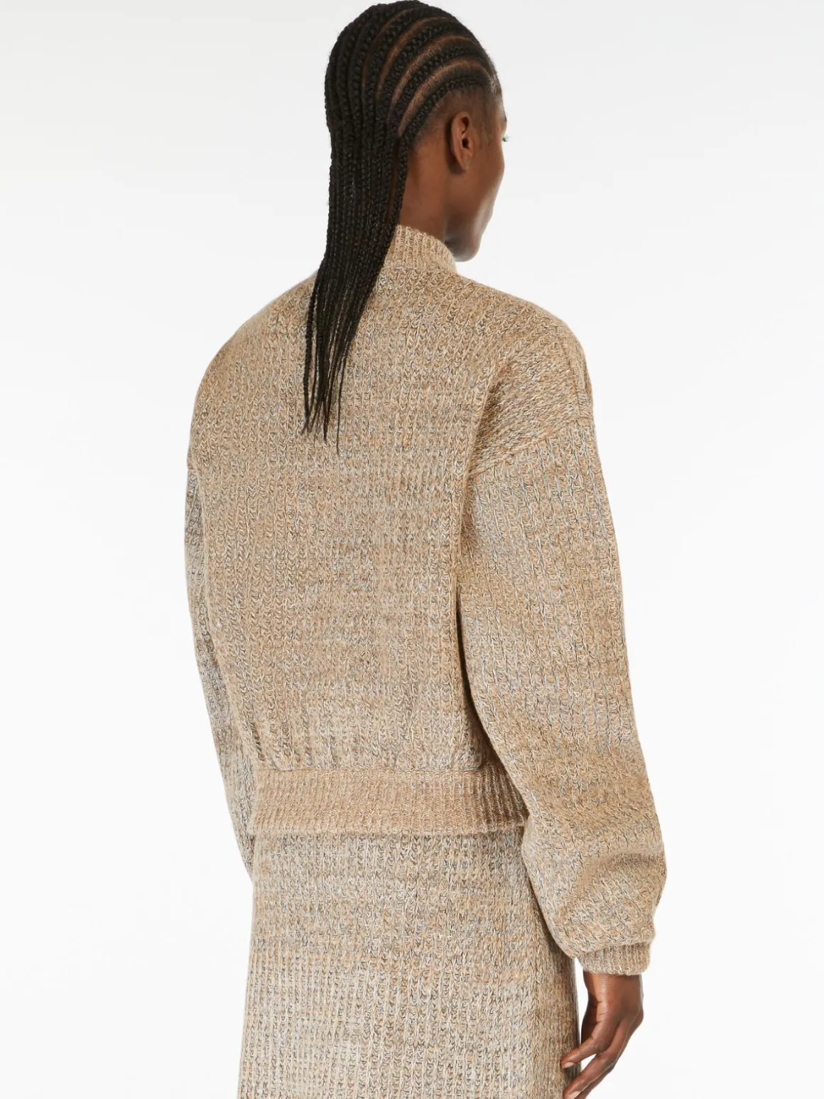 Bomber in maglia di lana gommata