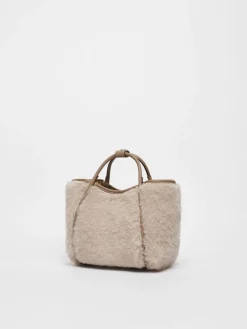Borsa Marine extra small in Teddy di alpaca e lana
