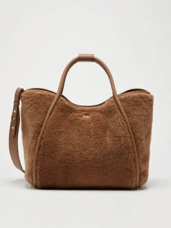 Borsa Marine medium in tessuto Teddy