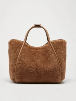 Borsa Marine medium in tessuto Teddy