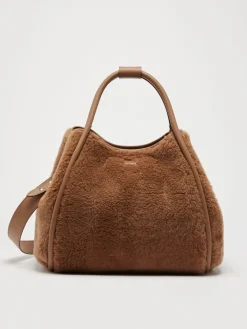 Borsa Marine medium in tessuto Teddy