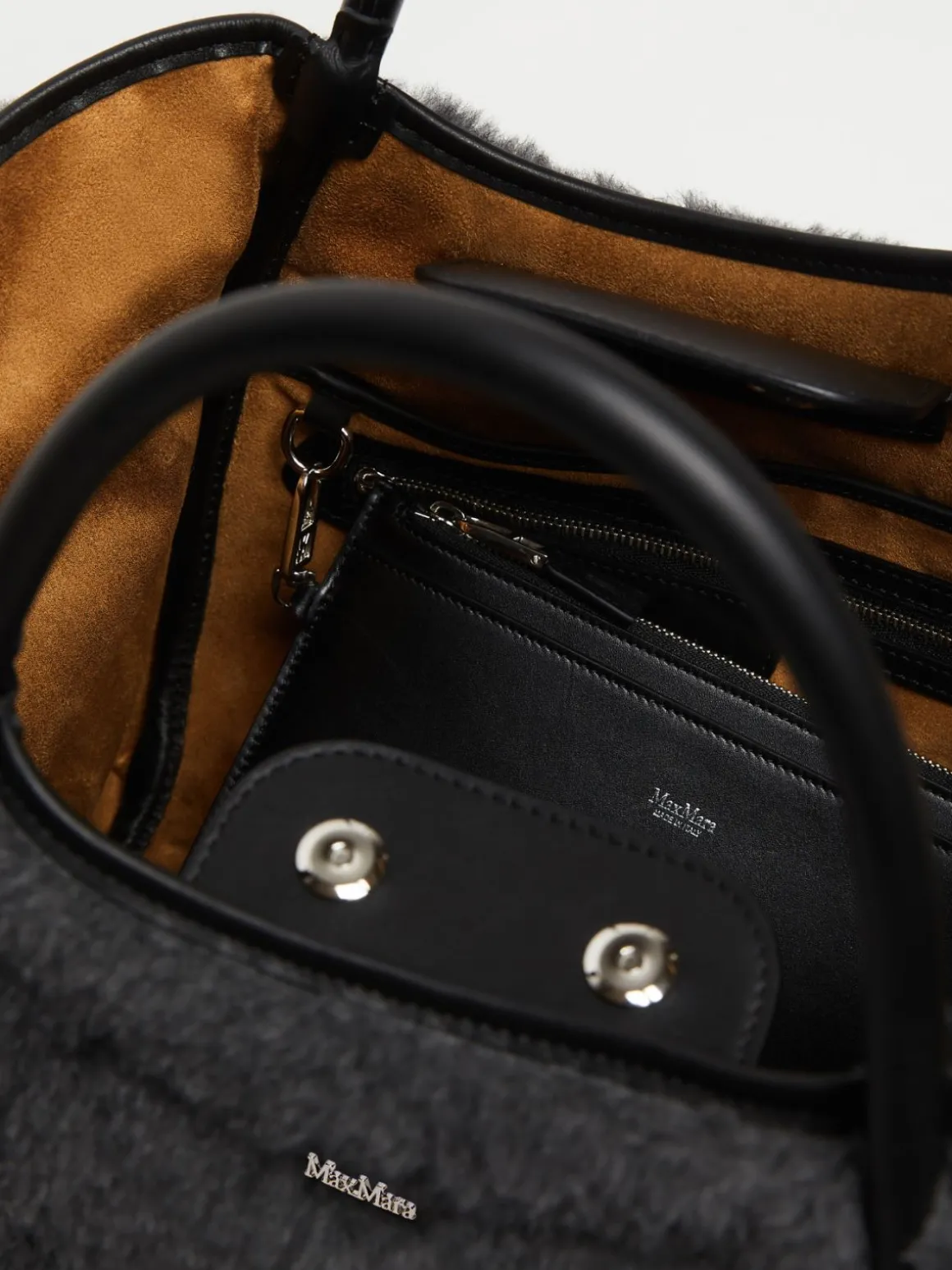 Borsa Marine small in Teddy di lana e alpaca