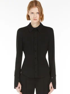 Camicia aderente in jersey crêpe