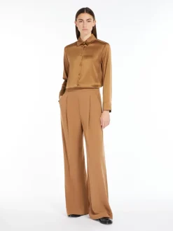 Camicia in raso di seta stretch