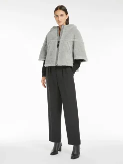 Cappa boxy in tessuto Teddy