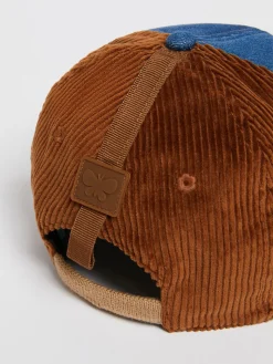 Cappello baseball in velluto e denim