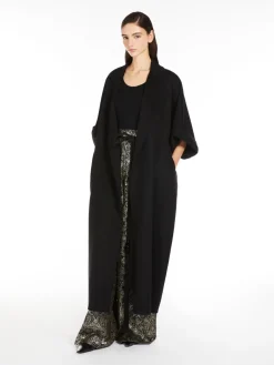 Cappotto a cappa in drap di cammello