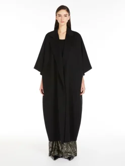 Cappotto a cappa in drap di cammello