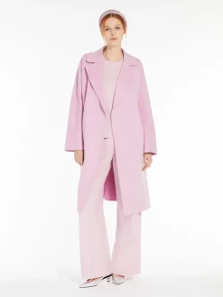 Cappotto a vestaglia in double di misto lana