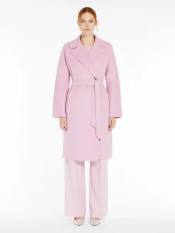 Cappotto a vestaglia in double di misto lana