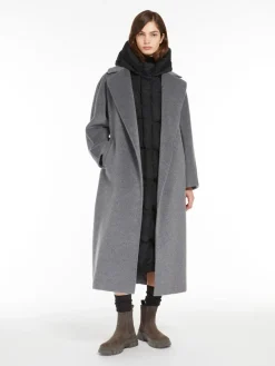 Cappotto a vestaglia in lana e alpaca