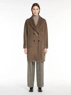 Cappotto midi in alpaca e lana