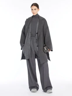 Cappotto over in lana di alpaca