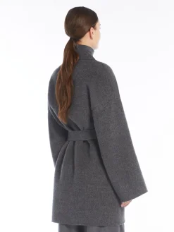 Cappotto over in lana di alpaca