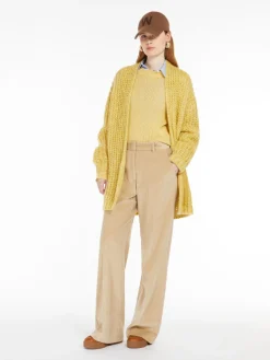 Cardigan a coste in mohair chiné