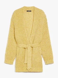 Cardigan a coste in mohair chiné