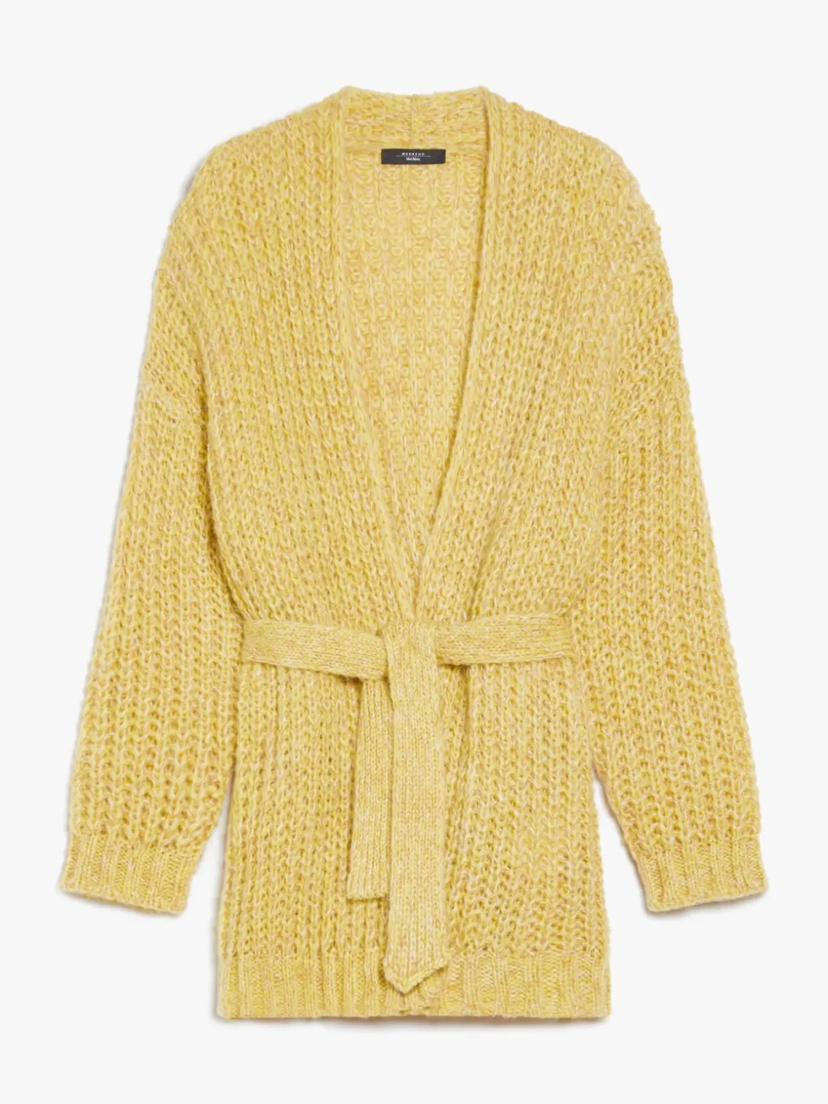 Cardigan a coste in mohair chiné