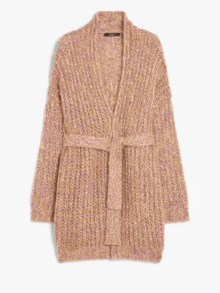 Cardigan a coste in mohair chiné