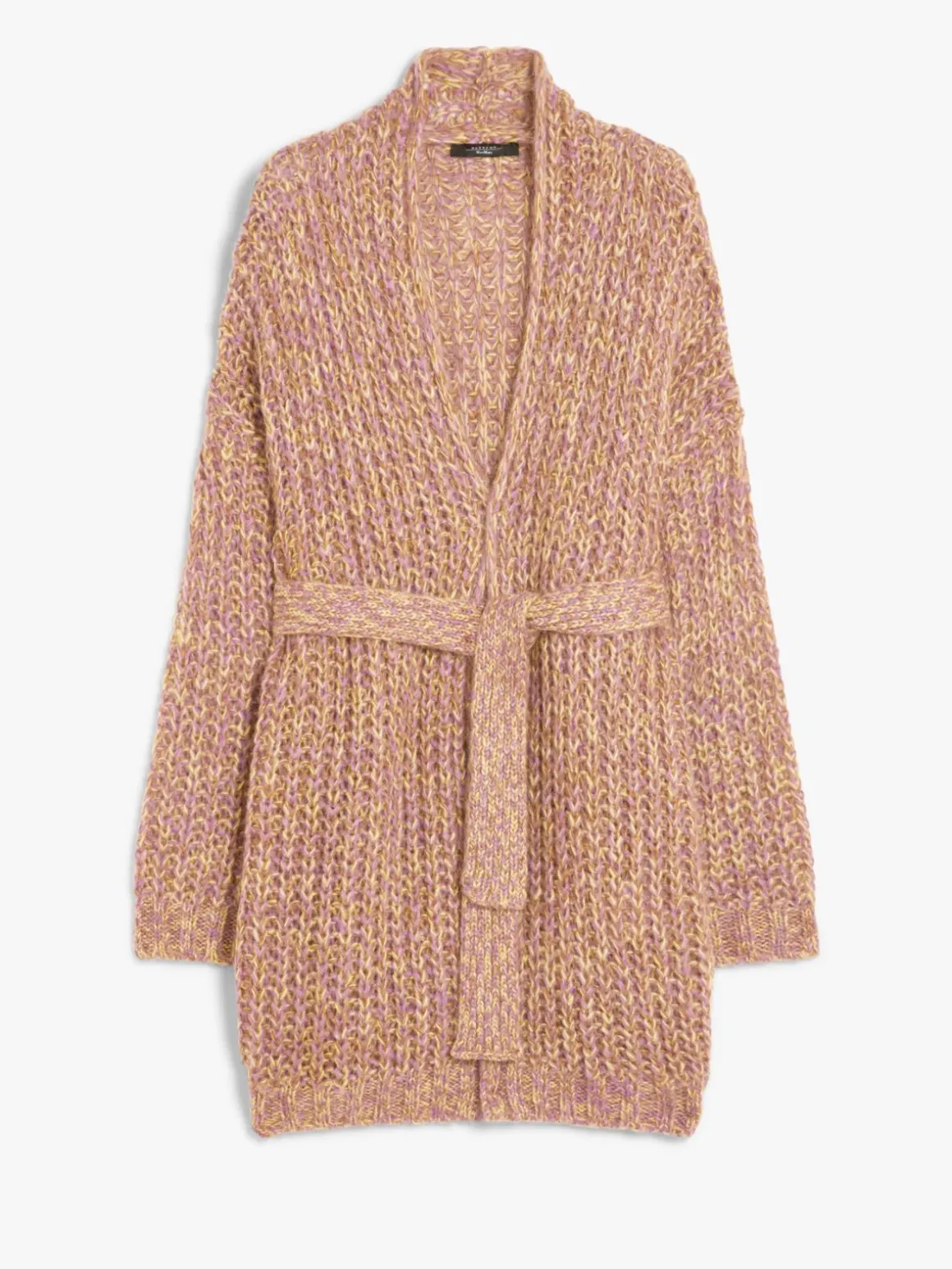 Cardigan a coste in mohair chiné
