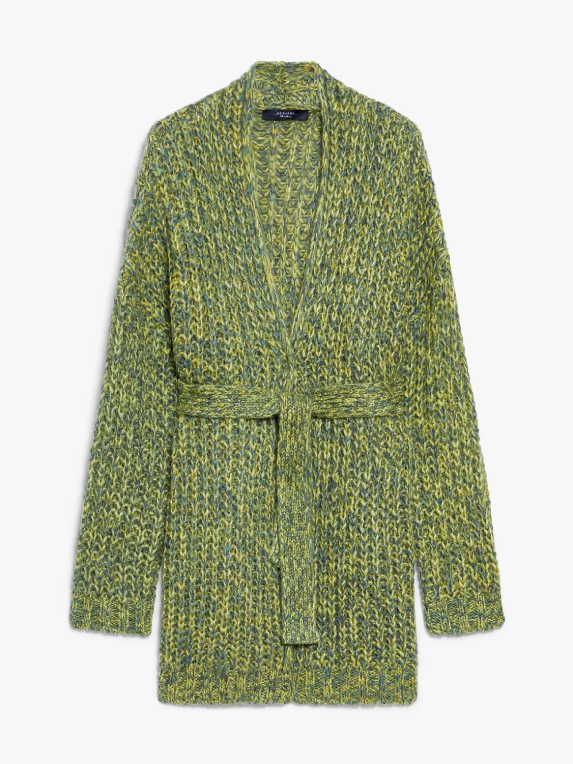Cardigan a coste in mohair chiné