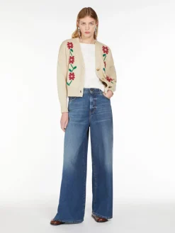 Cardigan in cotone con intarsio