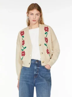 Cardigan in cotone con intarsio
