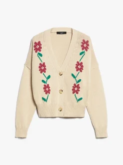 Cardigan in cotone con intarsio